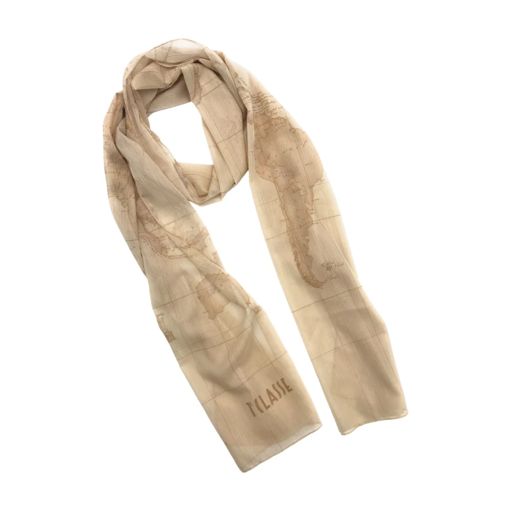 Alviero Martini 1a Classe Geo Lurex Sjaal Beige Dames