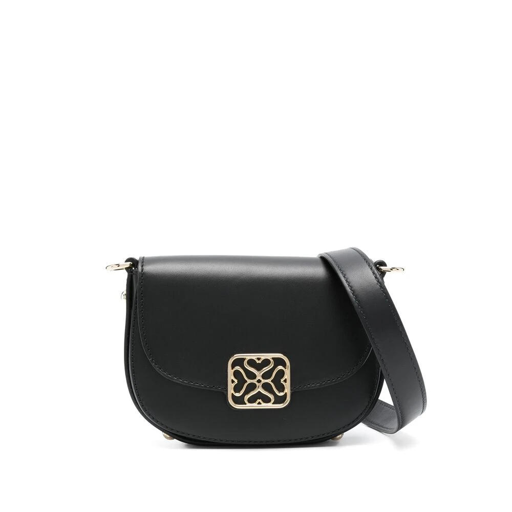 Strathberry Zwarte Schoudertas met Overslag Black Dames