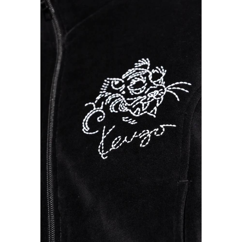 Kenzo Fluwelen sweatshirt met tijgermotief Black Dames