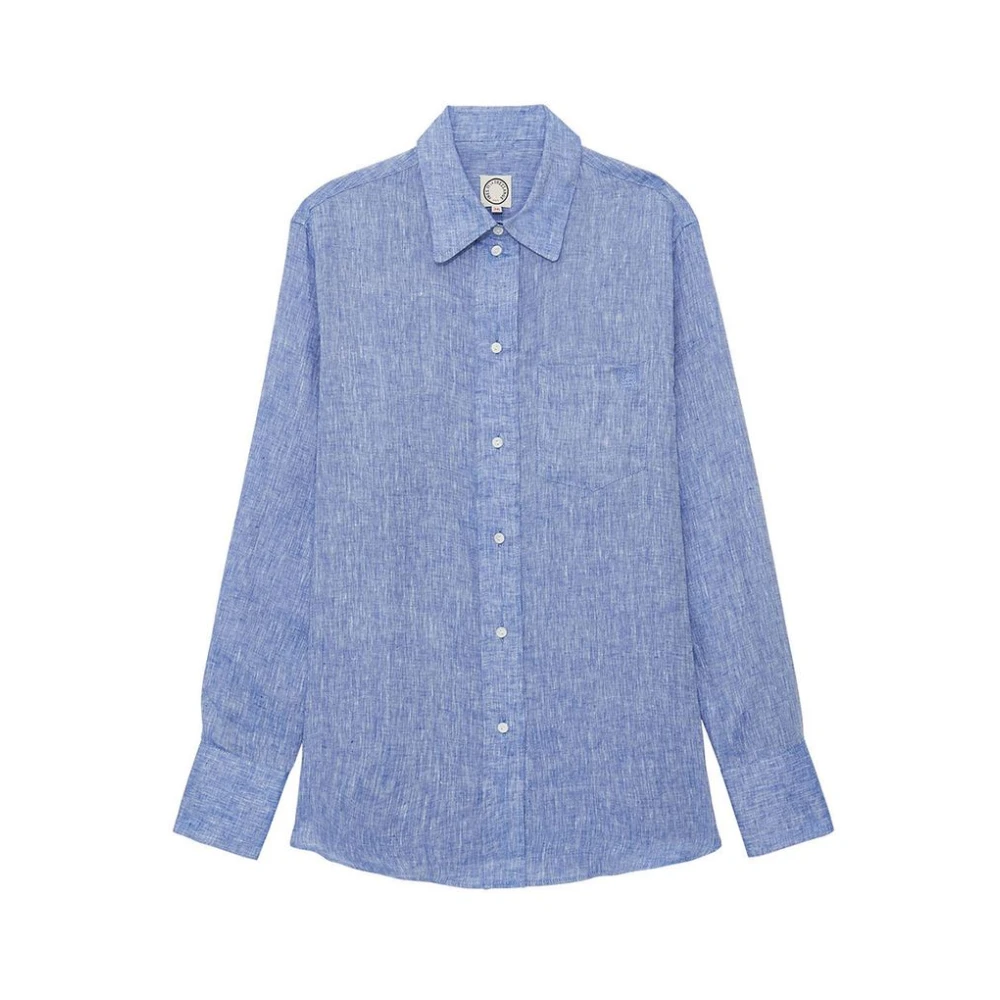 Ines De La Fressange Paris Maureen shirt in blauw linnen Blue Dames