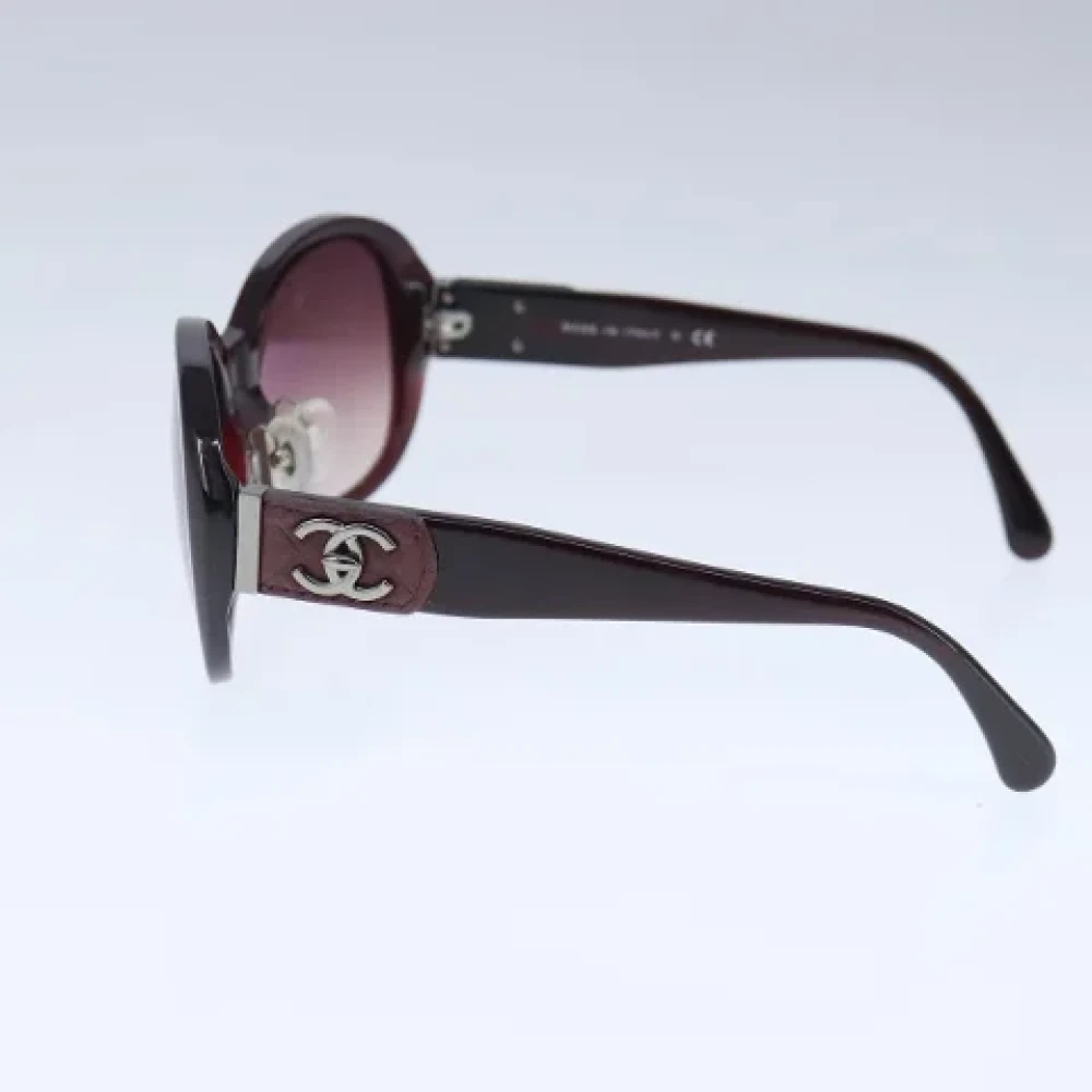 Chanel Vintage Pre-owned Plastic sunglasses Brown Dames