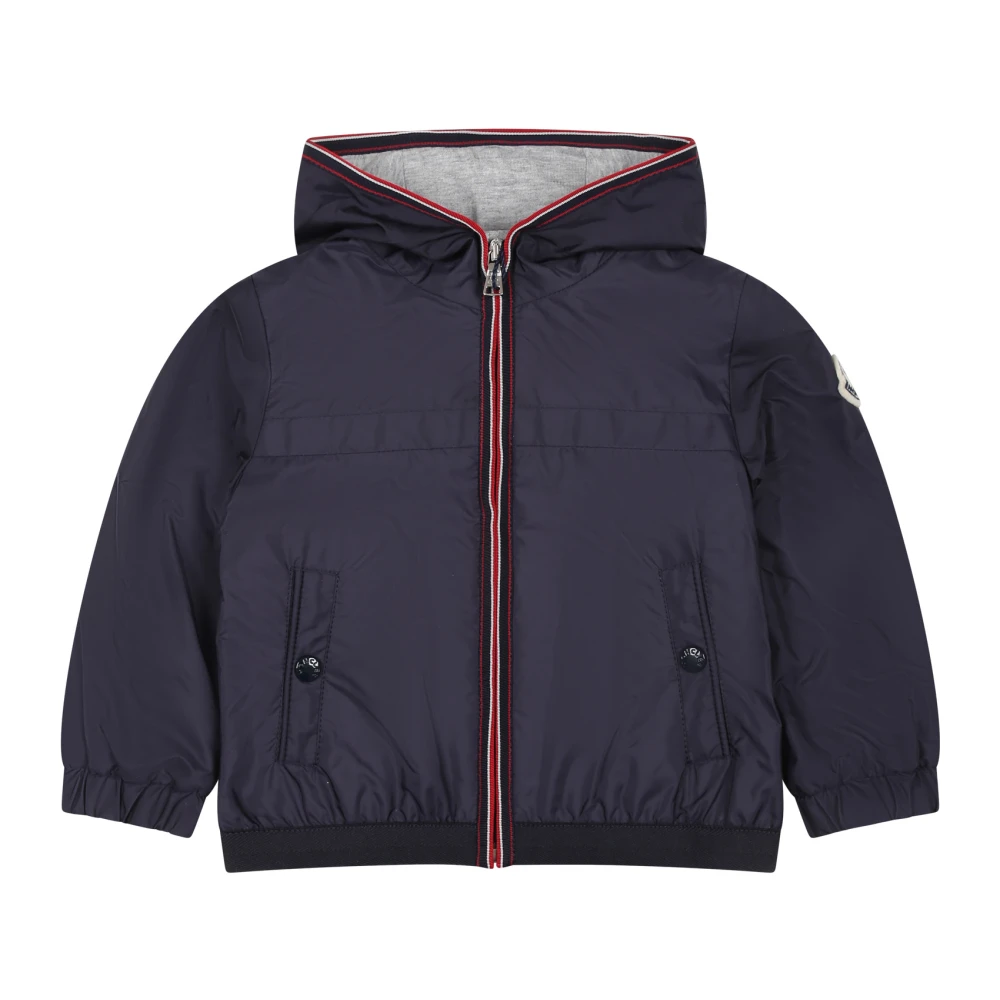 Moncler Unisex Kids Blue Light Jackets,, Wind Jacket With Iconic Logo Medium