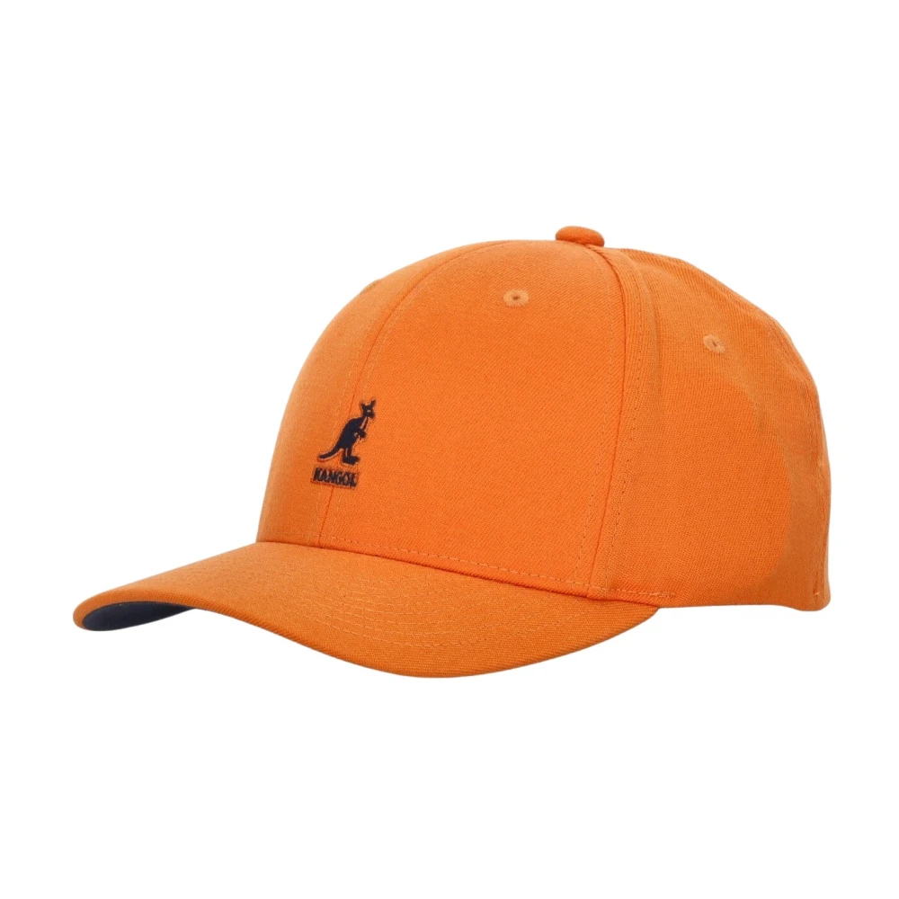 Kangol Gebogen Wol Baseballpet Abrikoos Oranje Orange Heren