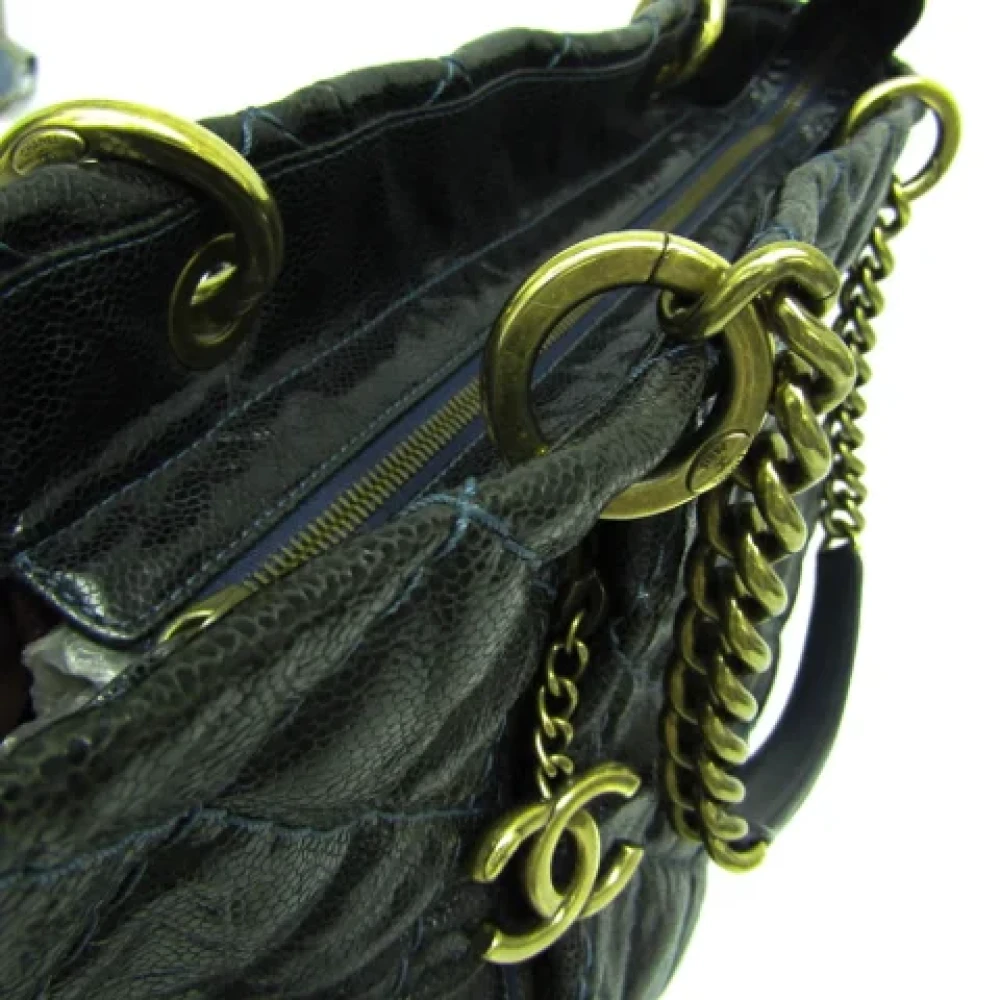 Chanel Vintage Pre-owned Leather chanel-bags Blue Dames
