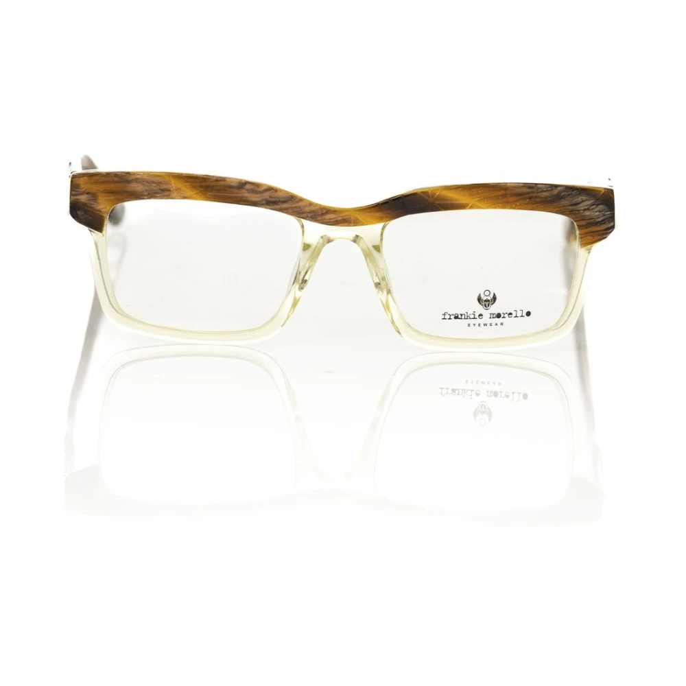 Frankie Morello Unisex Multicolor Glasses, One Size, Clubmaster Style Eyeglasses Transparent Frame Havana