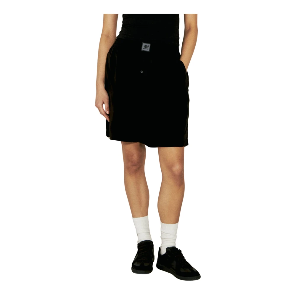Eytys Logo Patch Mid Rise Shorts Black Heren