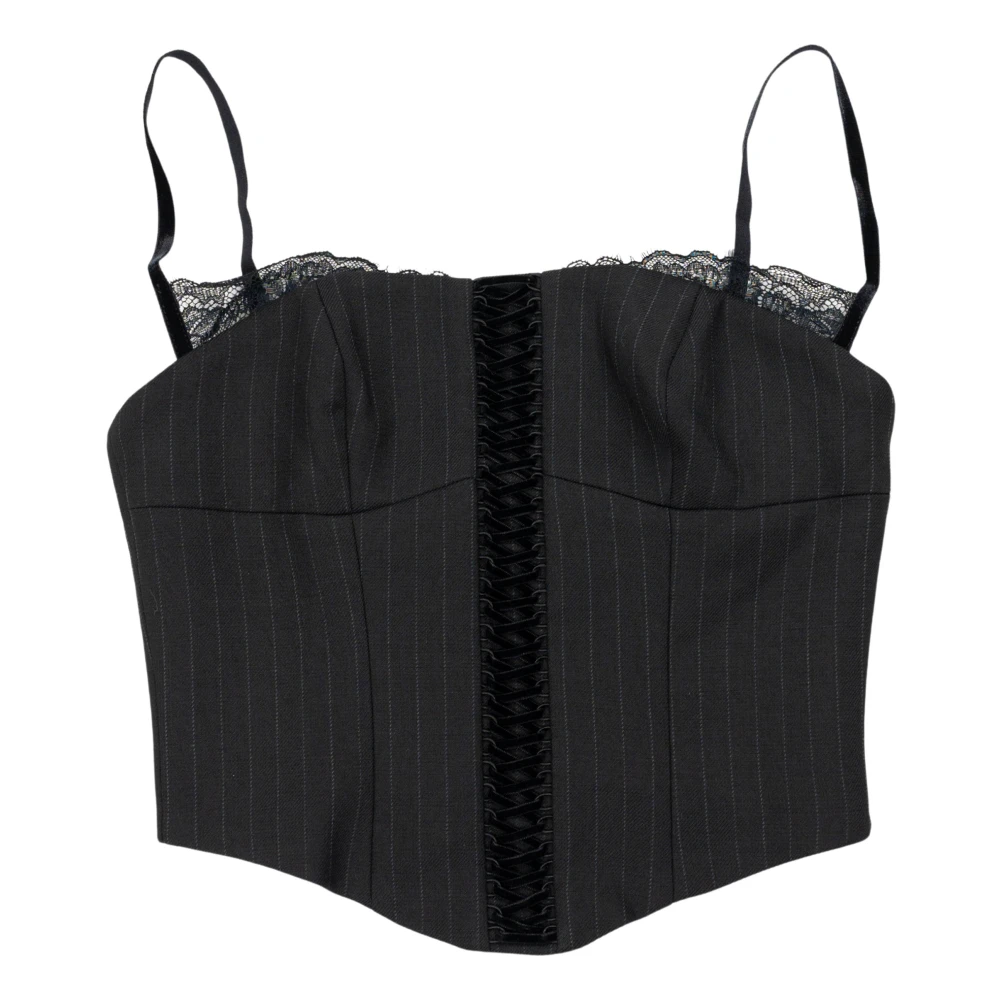 Misbhv Pinstripe Corset Top in Zwart Black Dames