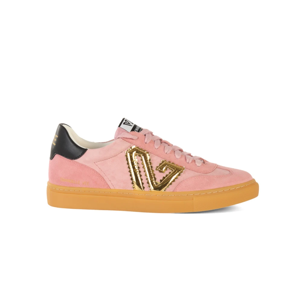 Emanuelle Vee Suède sneakers met contrastinzetten Pink Dames