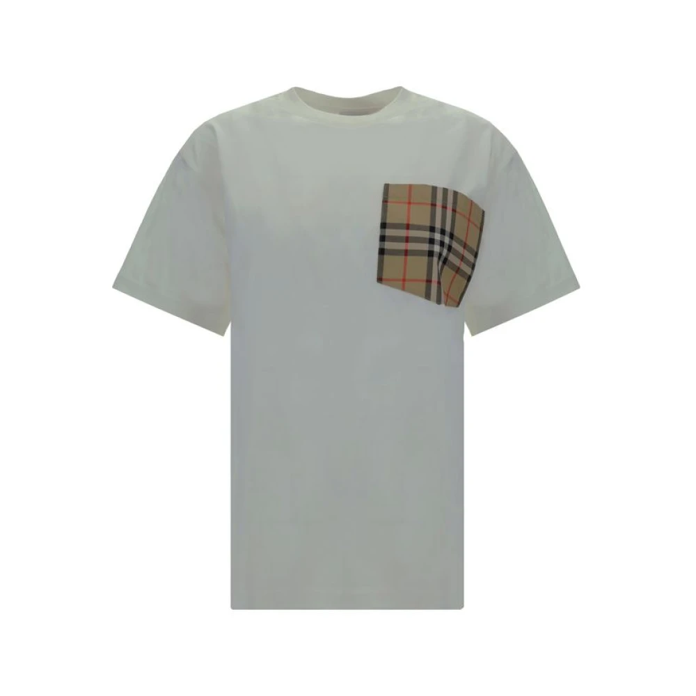 Burberry Witte T-shirts en Polos met Check Zak White Dames