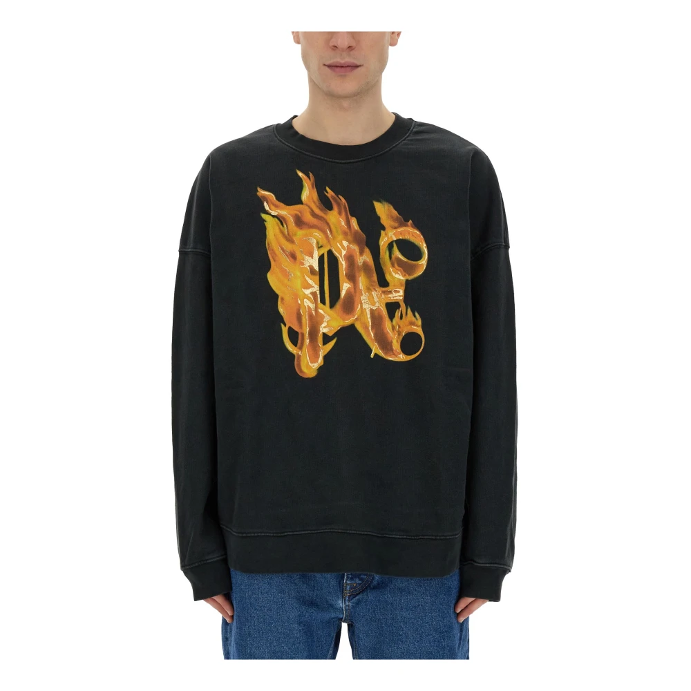 Palm Angels Men's Black Logo Print Hoodie - Image 2