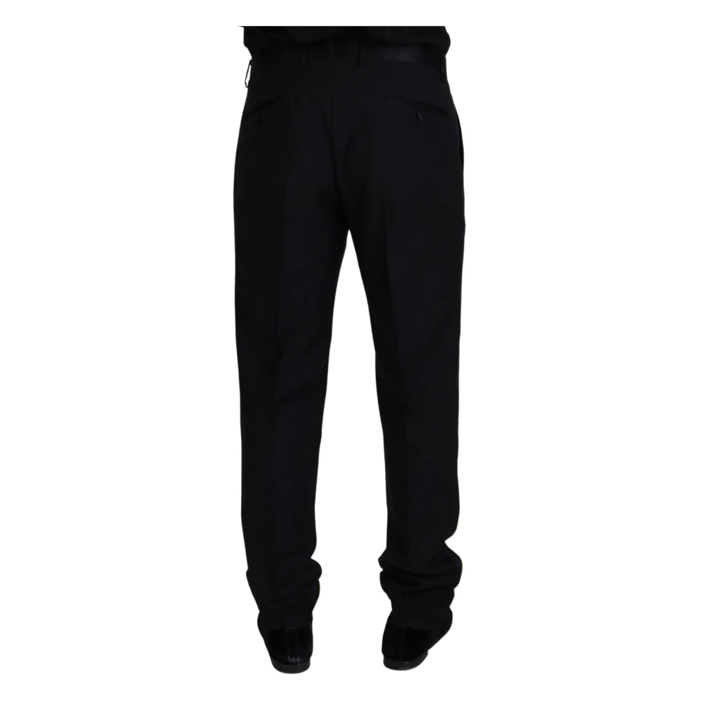 Dolce & Gabbana Elegante Zwarte Wollen Broek Black Heren
