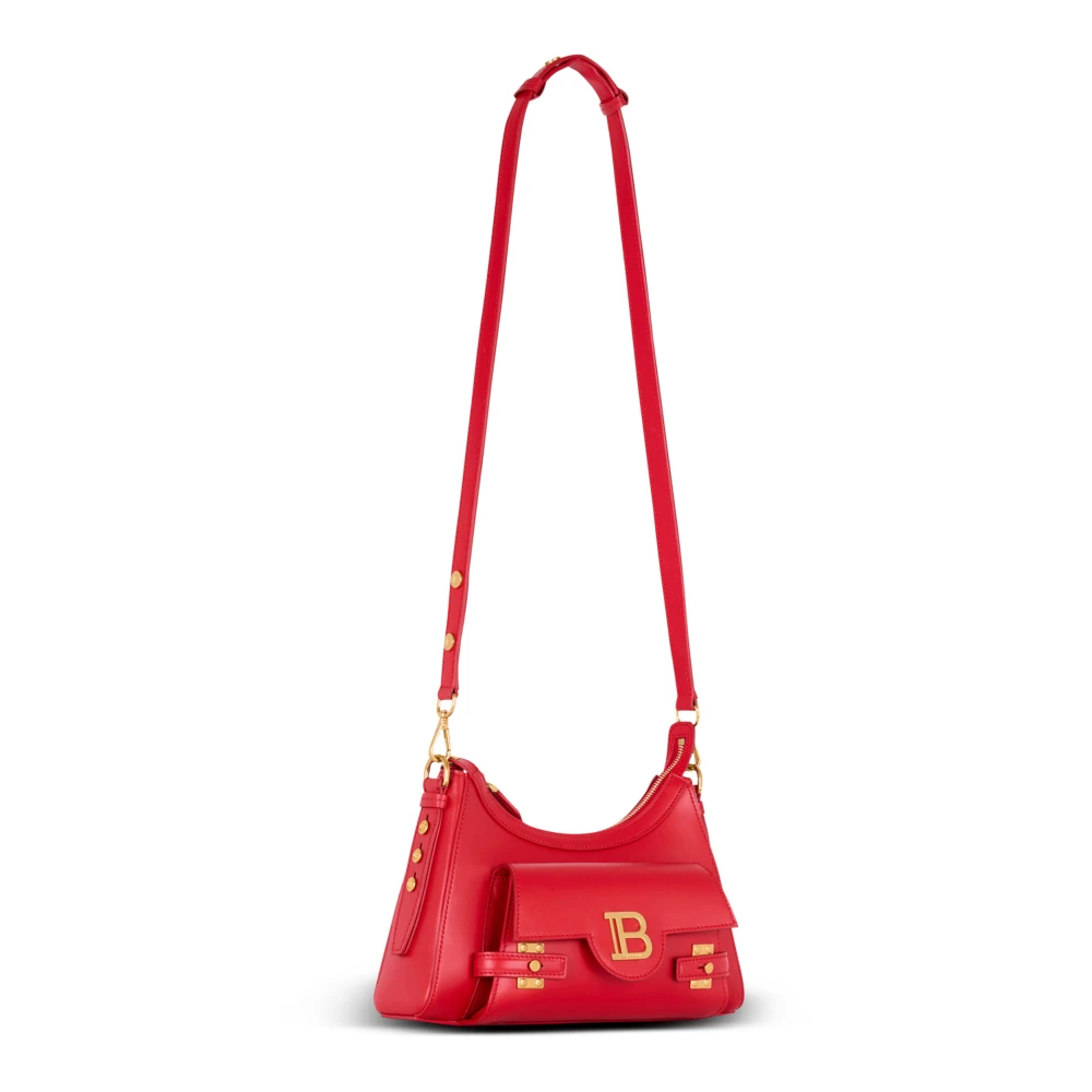 Balmain Kalfsleren B-Buzz Hobo tas Red Dames