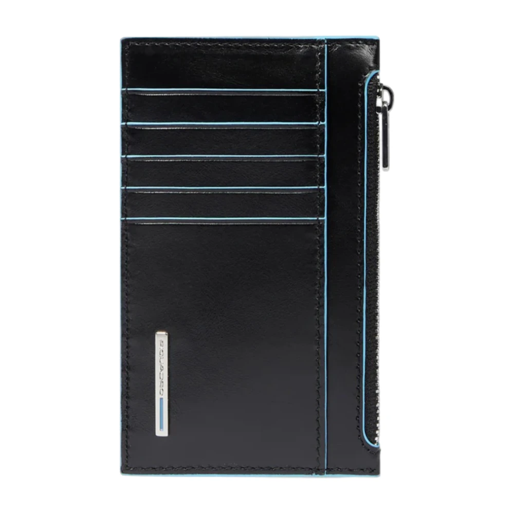 Piquadro Men's Black Wallets & Cardholders, One Size, Slim Credit Card Wallet With Coin Pocket