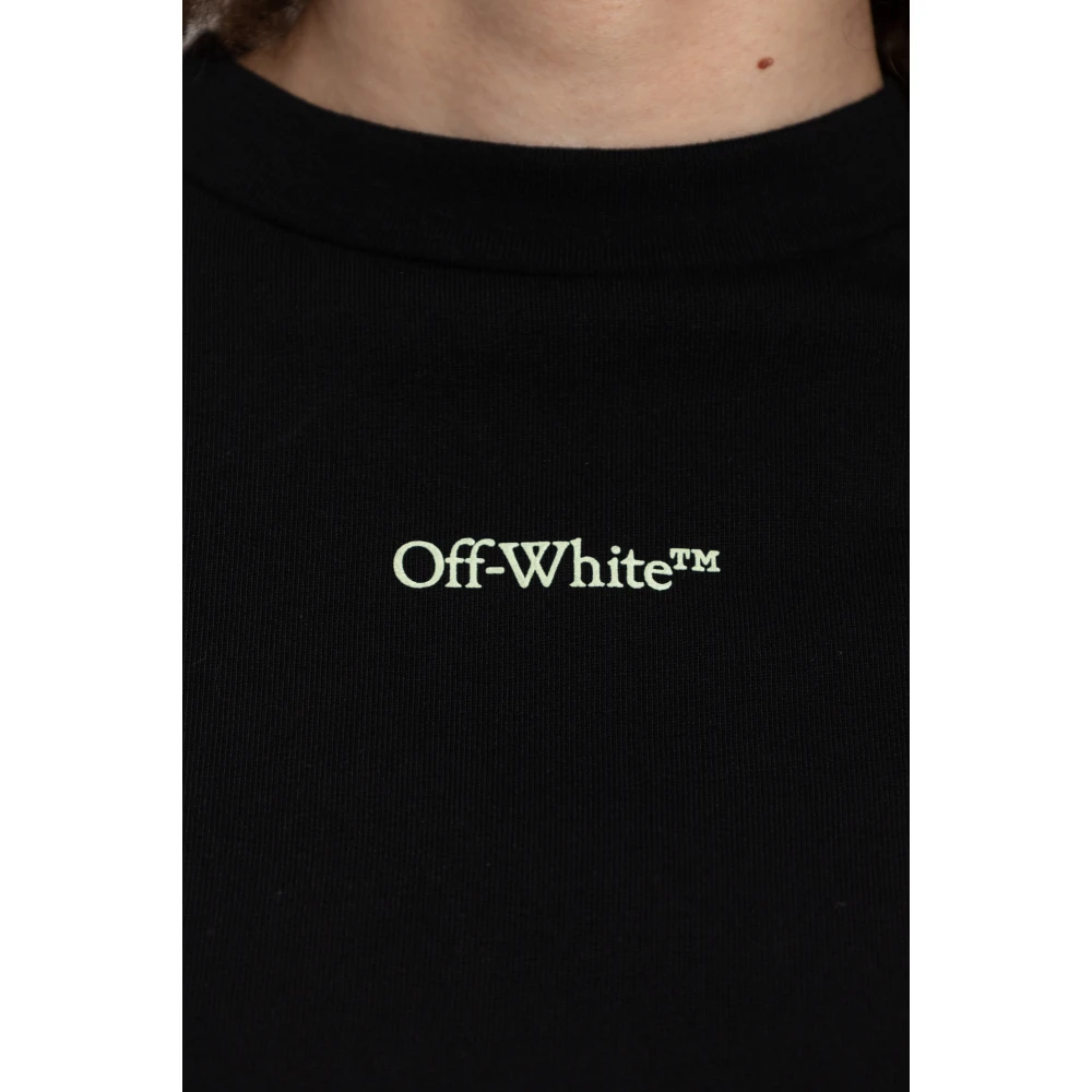 Off White Korte T-shirt met bedrukt logo Black Dames