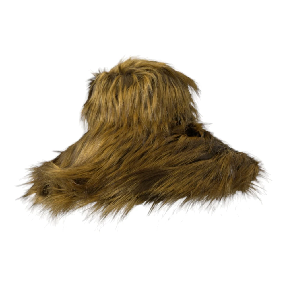 Dolce & Gabbana Unisex Brown Hats,, Fur Bucket Hat Medium