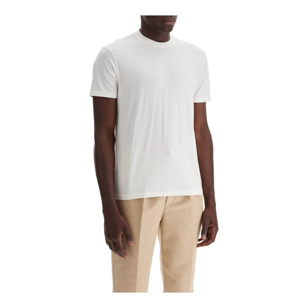 Tom Ford Zachte Katoen Lyocell Crewneck T-shirt White Heren