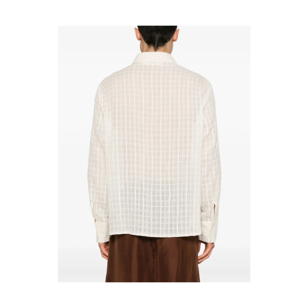 Séfr Ecru Overhemd met Knoopsluiting en Puntkraag Beige Heren