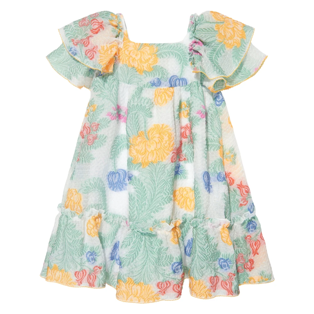 Etro Girls Multicolor Dresses, 10 Y, Floral Silk Dress