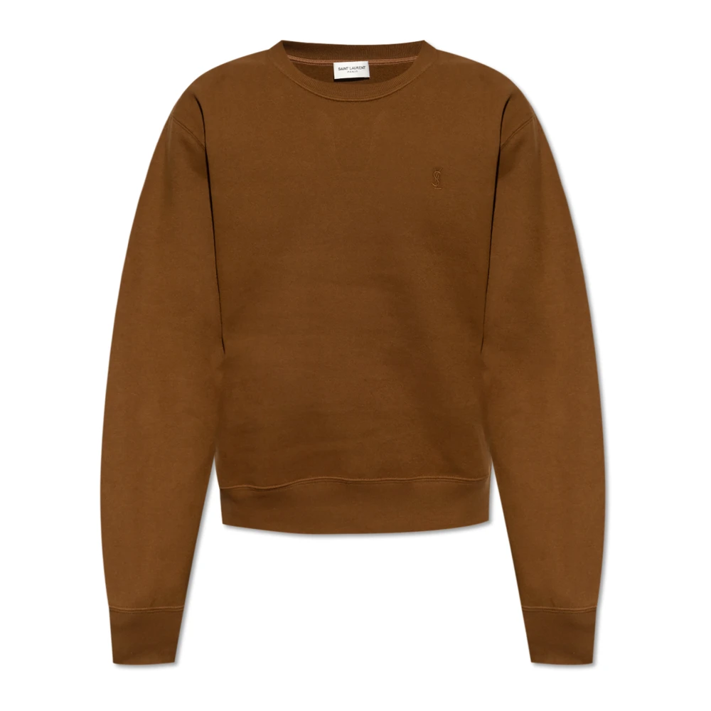 Saint Laurent Logo Sweatshirt Brown, Herr