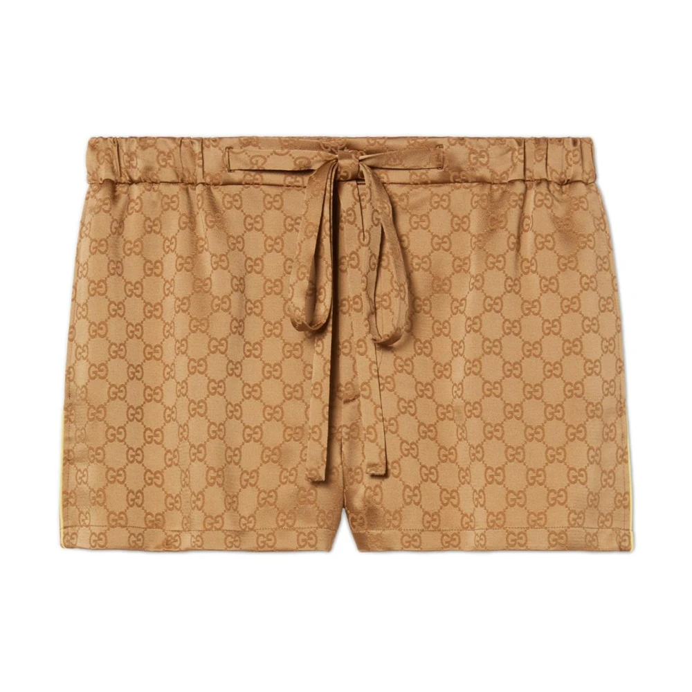 Gucci Beige Gg Satin Shorts