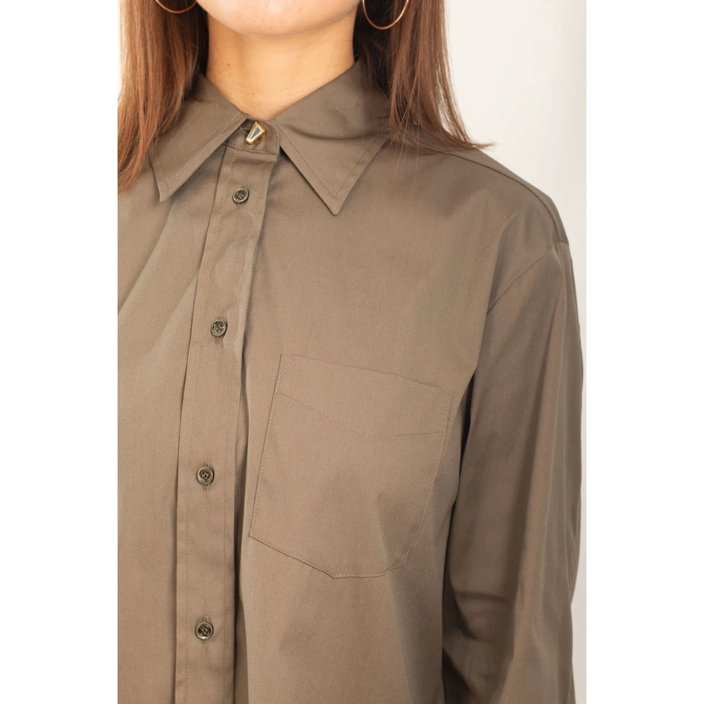 pinko Poplin Zakoverhemd in Corea Stijl Beige Dames