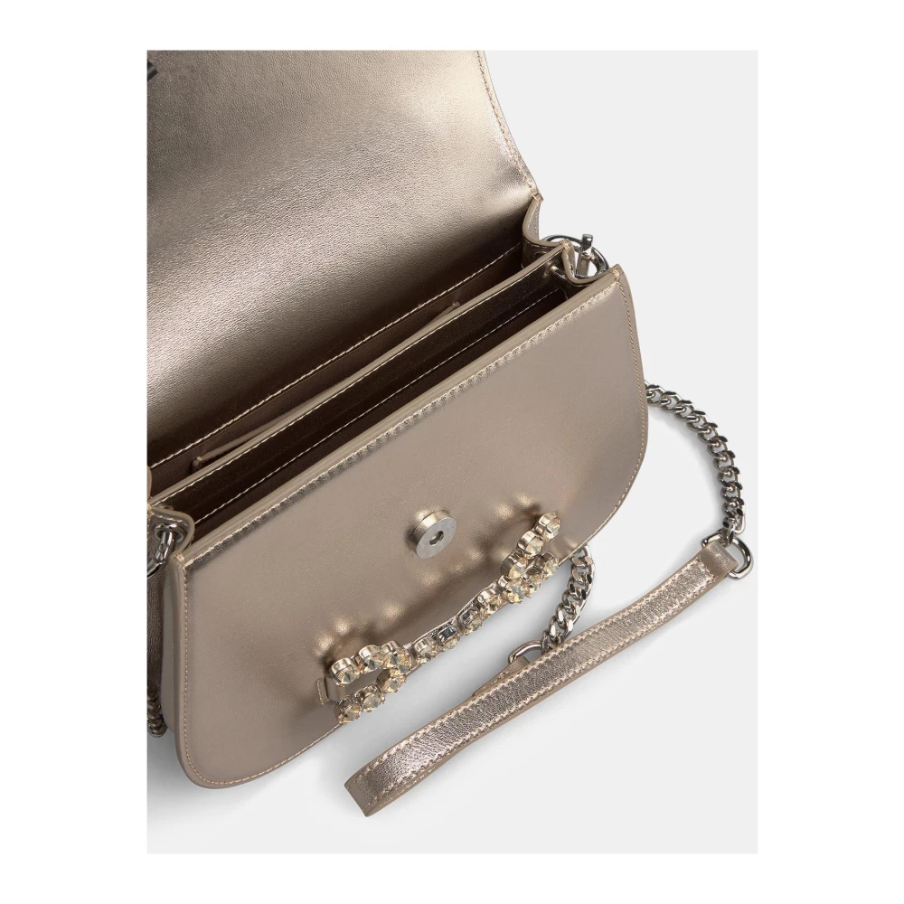 Alma en Pena Strass gesp clutch tas Brown Dames