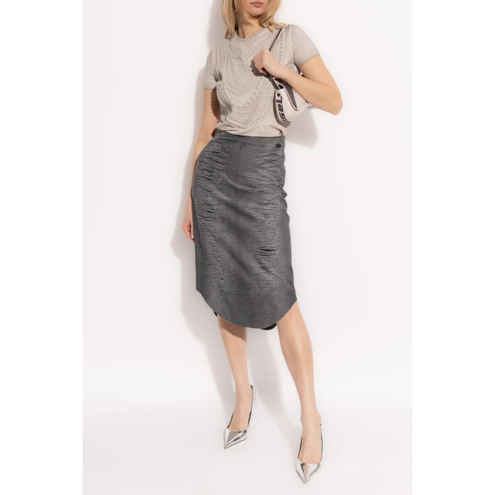 Diesel Top T-Nekka Gray Dames