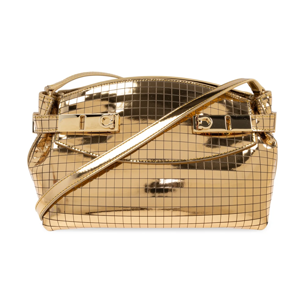 Salvatore Ferragamo Schoudertas Hug Small Yellow Dames