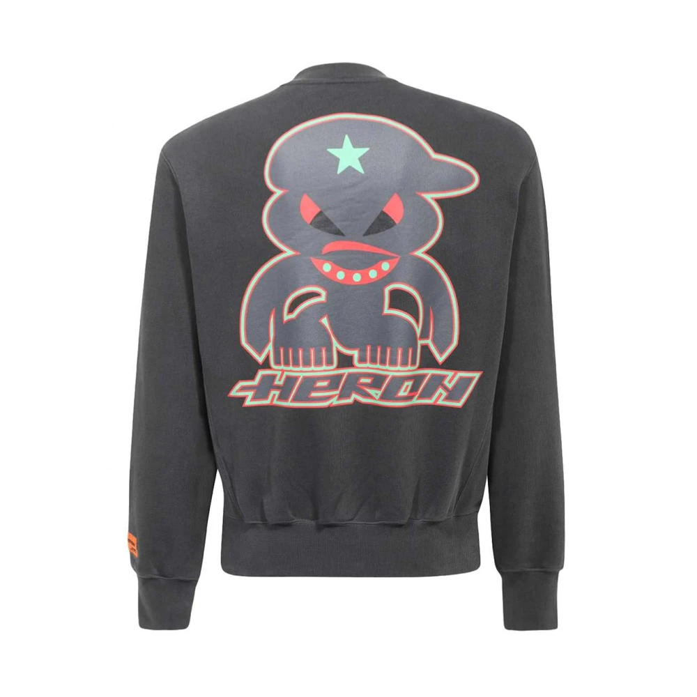 Heron Preston Katoenen sweatshirt met voor- en achterprint Gray Heren