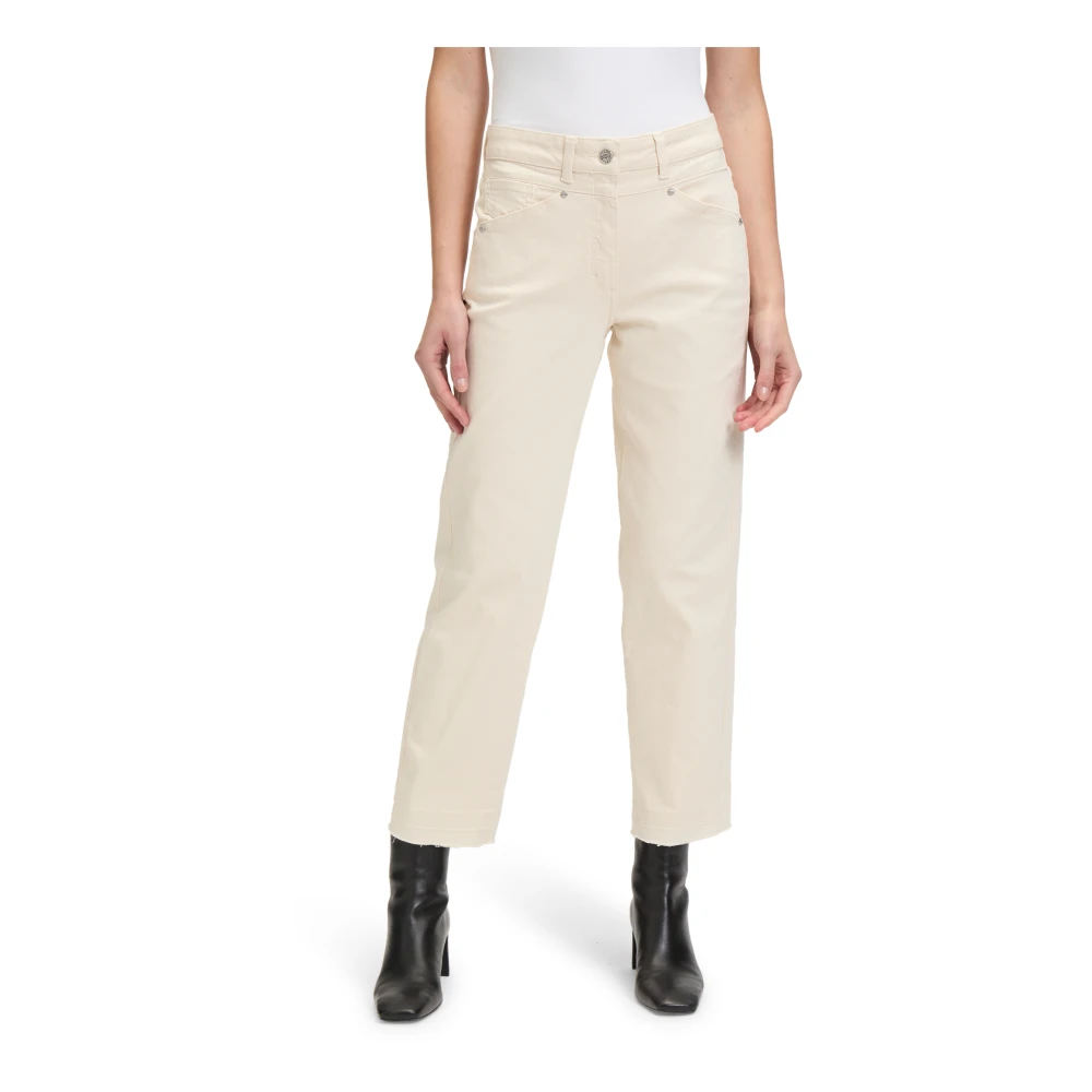 Betty Barclay Casual Slim-Fit Broek met Zakken Beige Dames