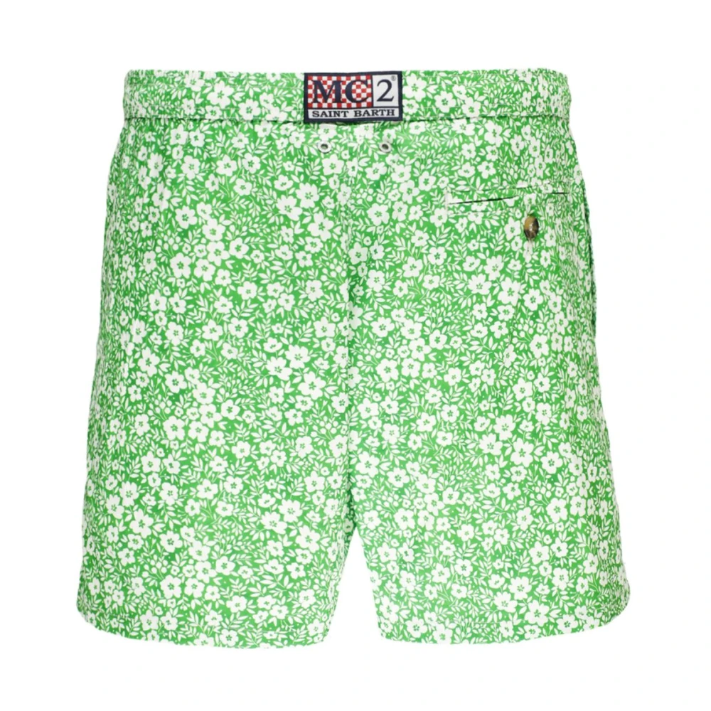 MC2 Saint Barth Bloemen zwemshorts met trekkoord Green Heren