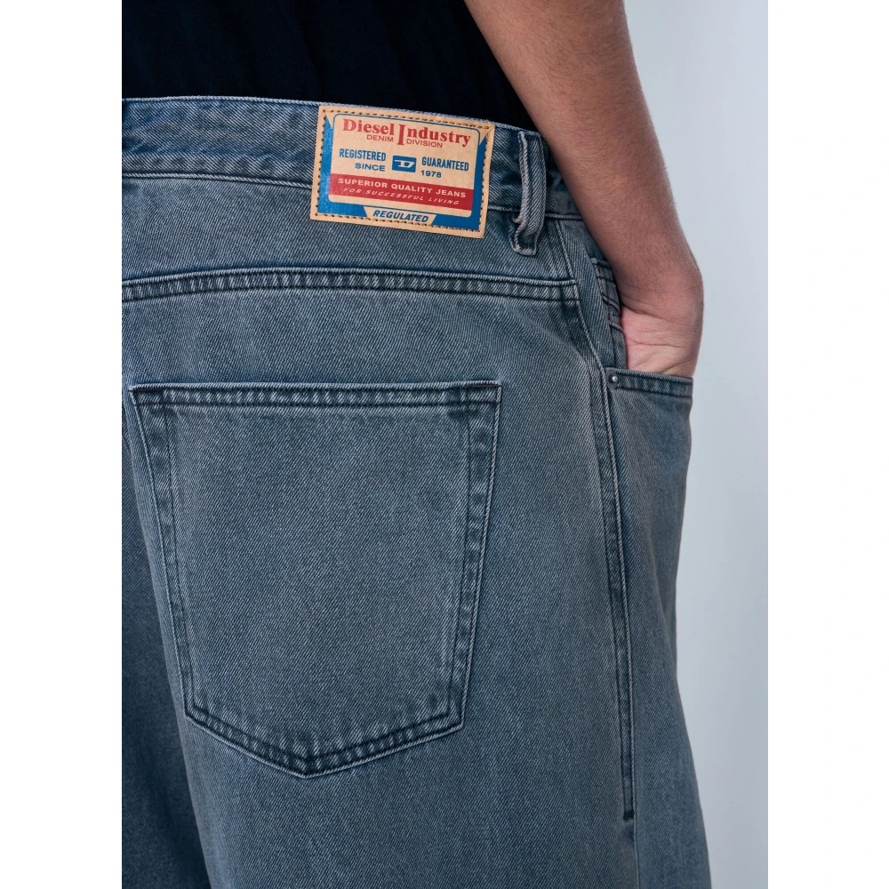 Diesel Vervaagde Denim Jeans met Logopatch Blue Heren