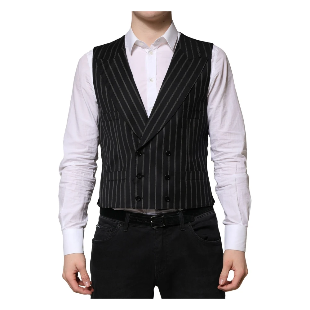 Dolce & Gabbana Uomo Nero - Gilet For In Lana Nera - Suits - L