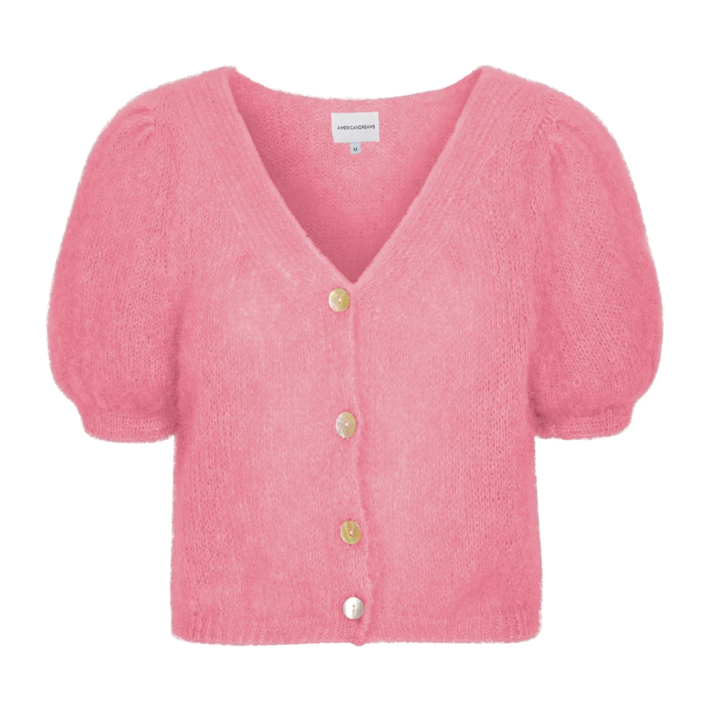 American Dreams Roze V-hals Mohair Vest Pink Dames