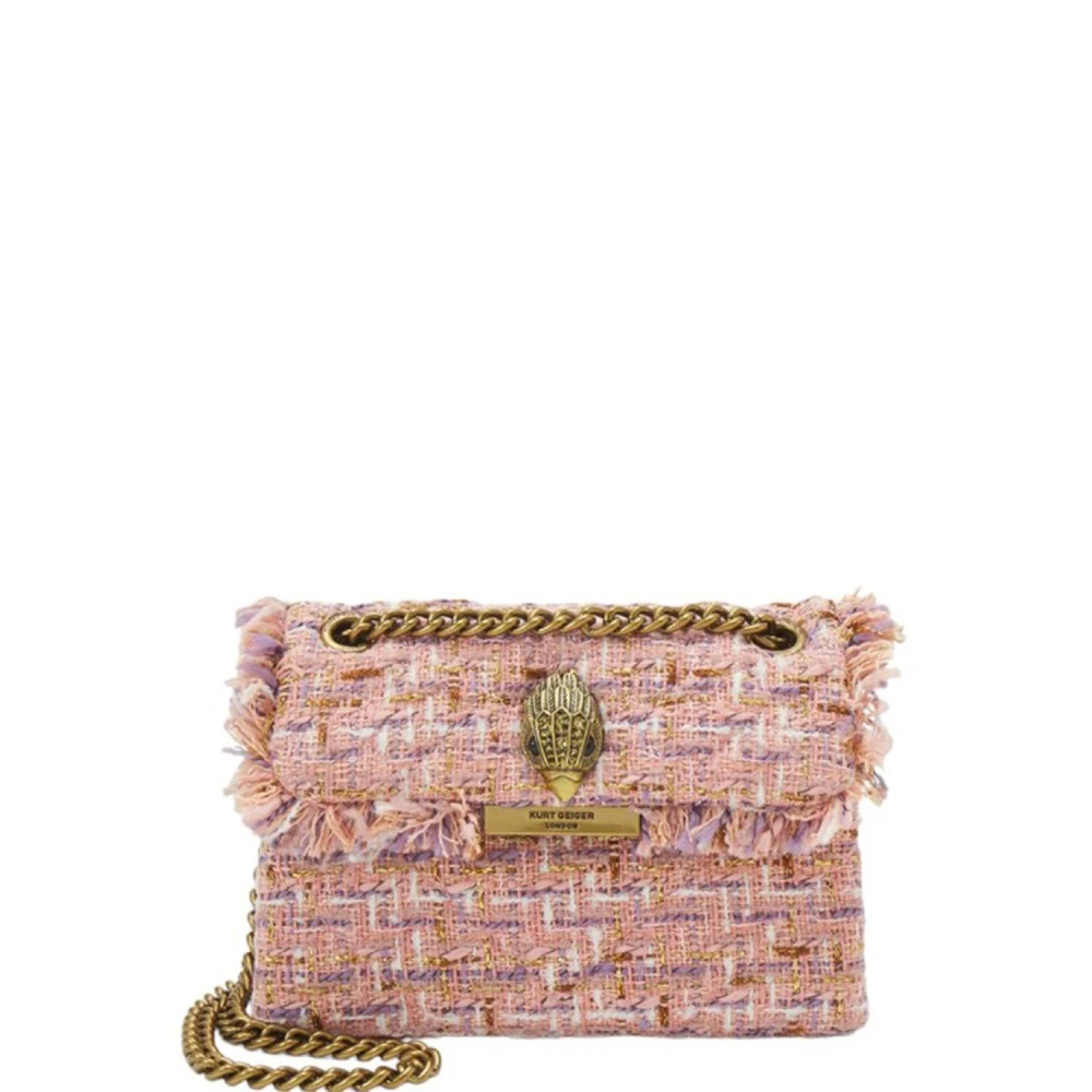 Kurt Geiger Roze Tweed Mini Clutch Pink Dames