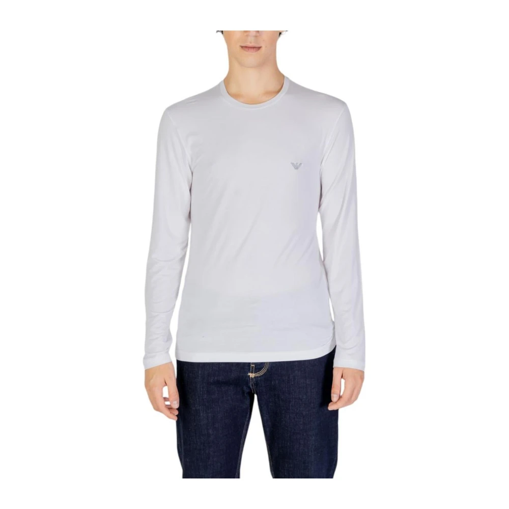 Emporio Armani Witte Modal Blend Shirt Heren Polo White Heren