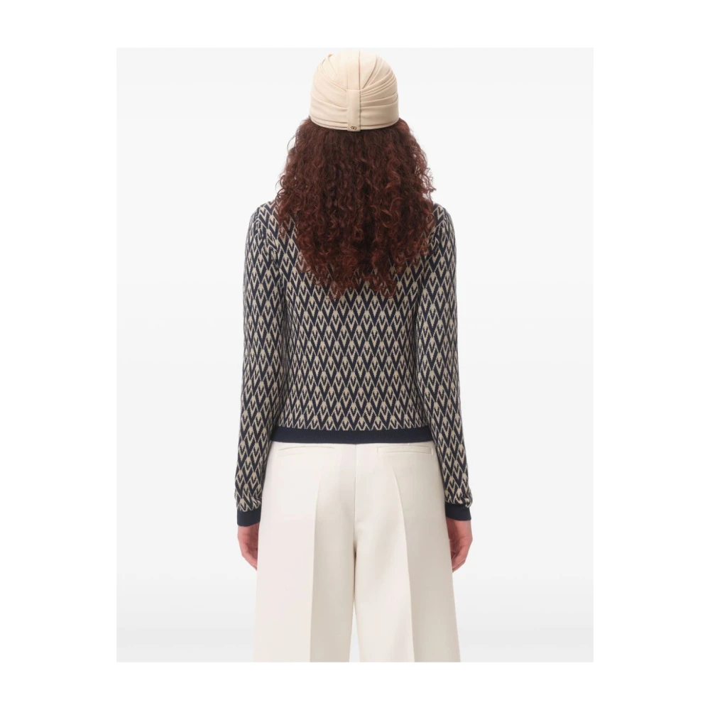 Valentino Garavani Jacquard Cardigan Sweaters Blue Dames