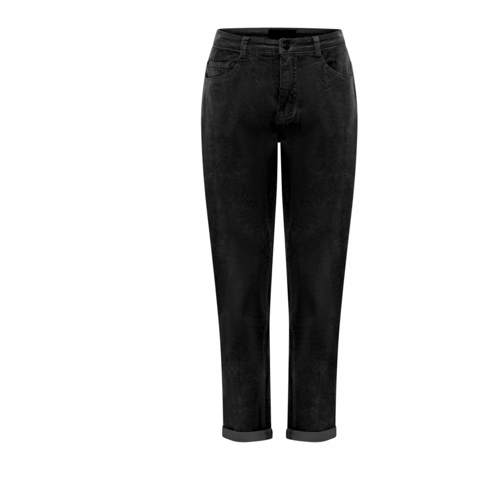 C.ro Women's Black Classic Corduroy Trousers In - Slim-Fit Trousers - Xl - Trousers