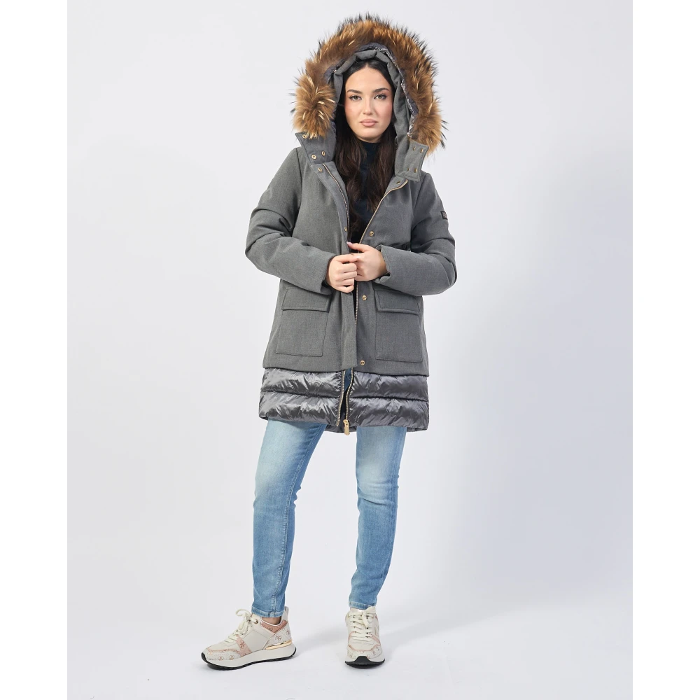 YES ZEE Antraciet capuchonbontjas met nyloninzetten Gray Dames