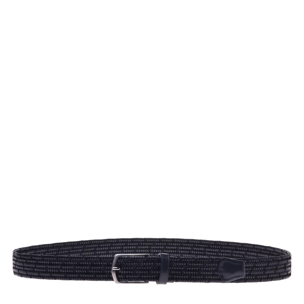Baldinini Men's Blue Belt In Woven Leather - Belts - 90 Cm - Accessories
