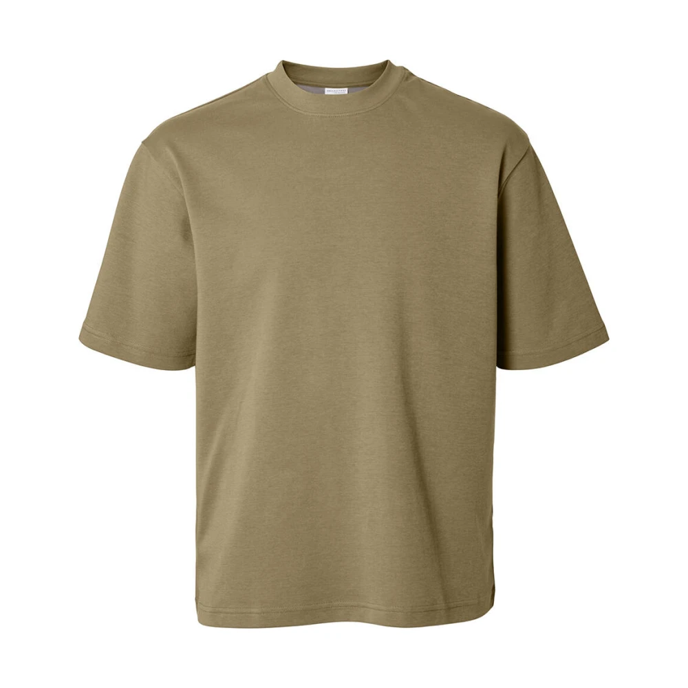 Selected Homme Losse Oscar Korte Mouw Tee Green Heren