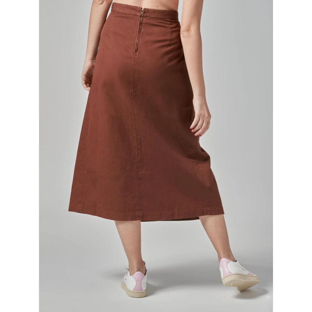 Pence 1979 Geplooide rok voor vrouwen Brown Dames