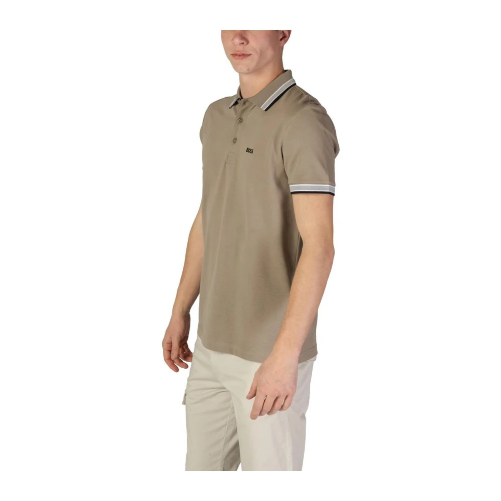Hugo Boss Katoenen poloshirt met korte mouwen Beige Heren