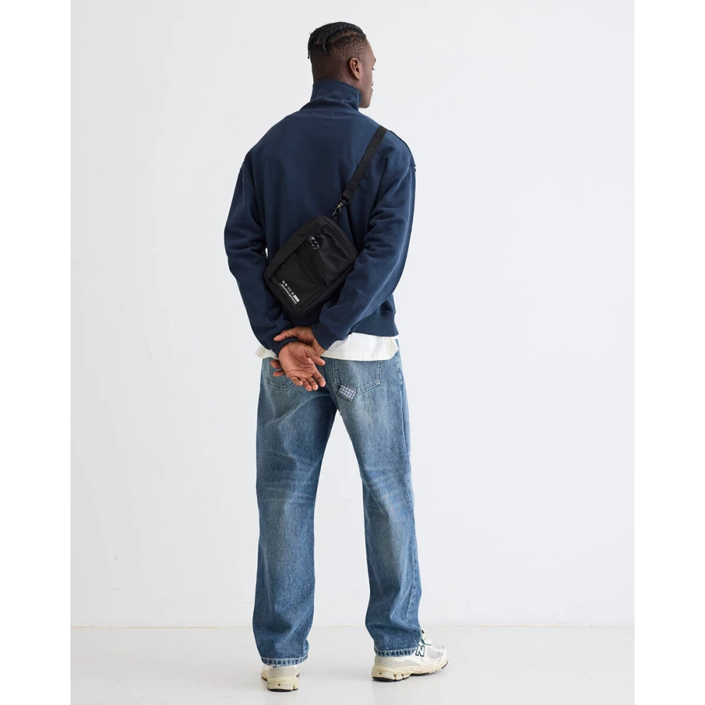 Woodbird Half Zip Sweatshirt Blue Heren