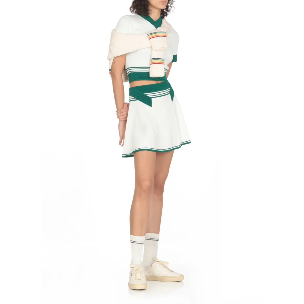 Casablanca Witte Rayon Rok Elastische Taille White Dames