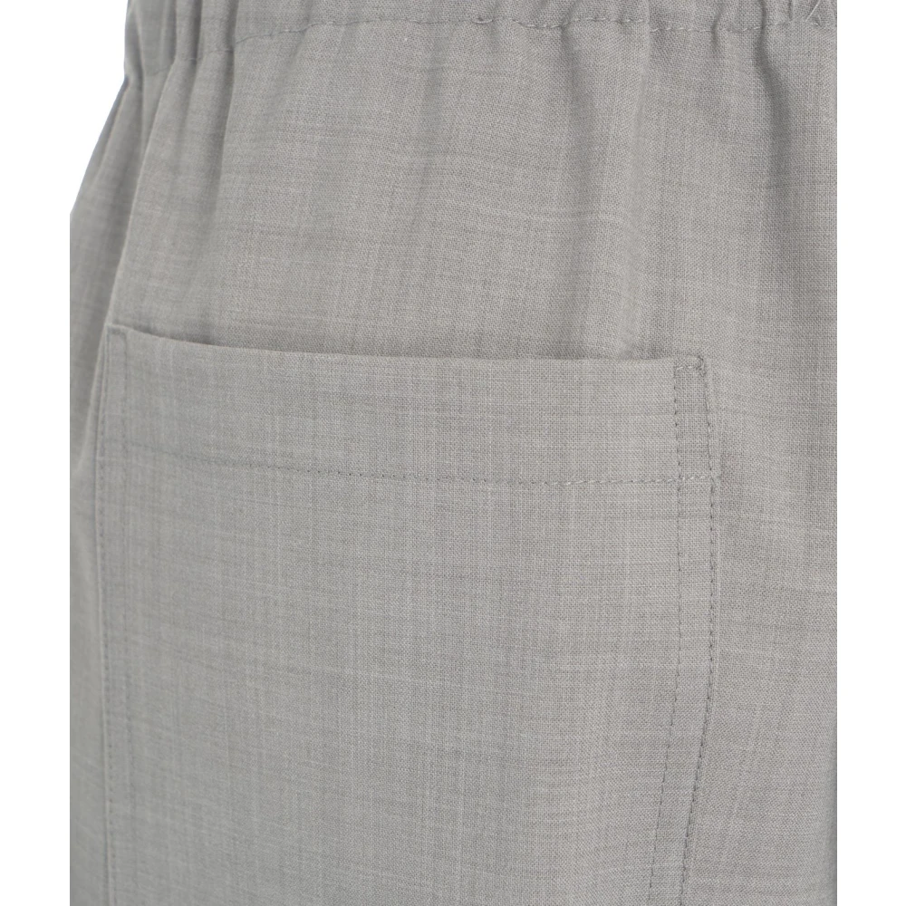 Semicouture Luxe Grijze Bermuda's Elastische Tailleband Gray Dames