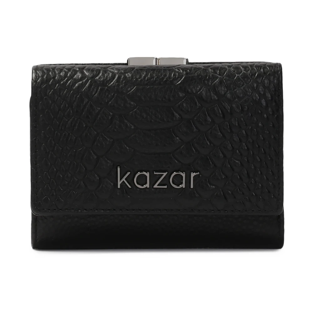 Kazar Elegante portemonnee in krokodillenpatroon Black Dames