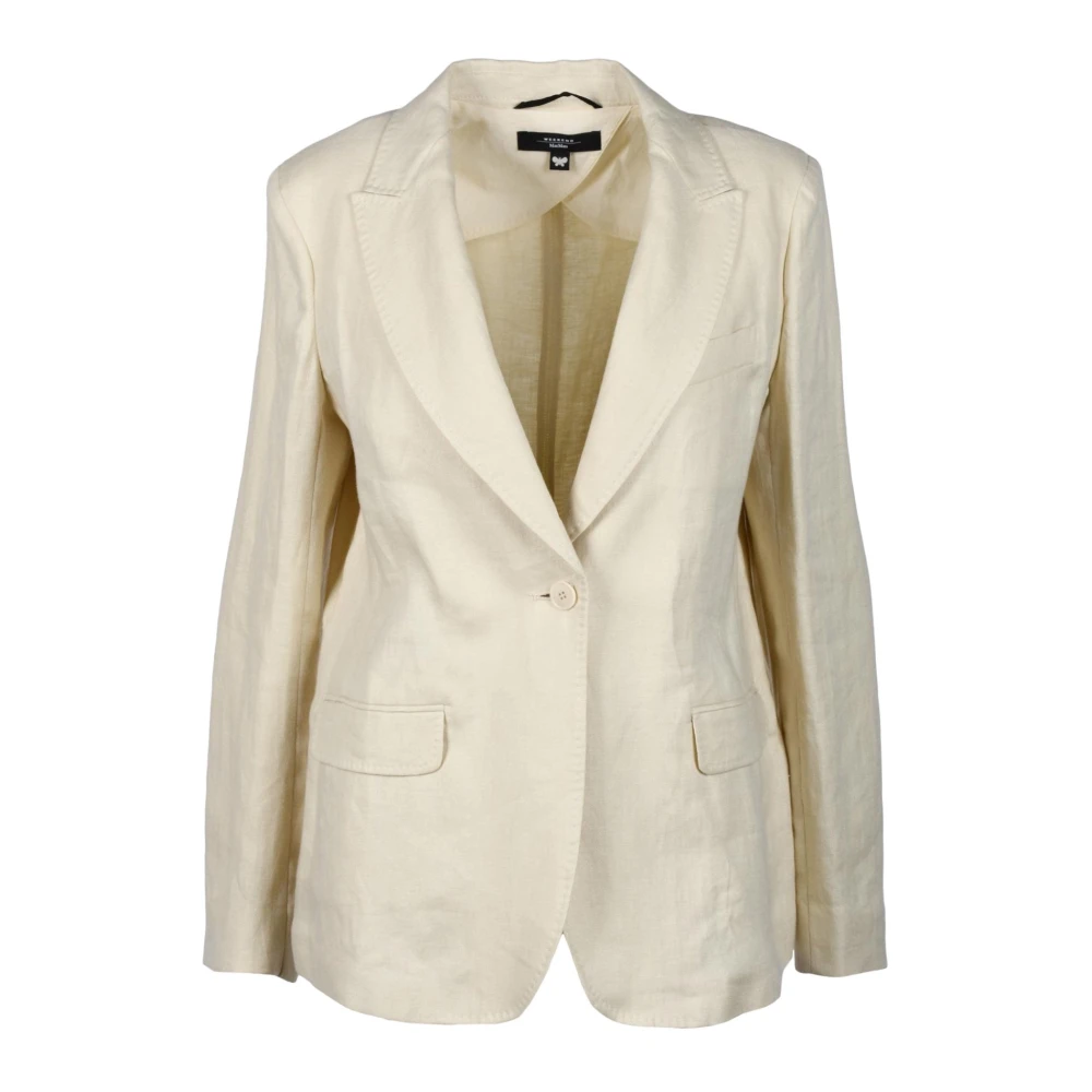 Max Mara Weekend Linnen Jas White Dames