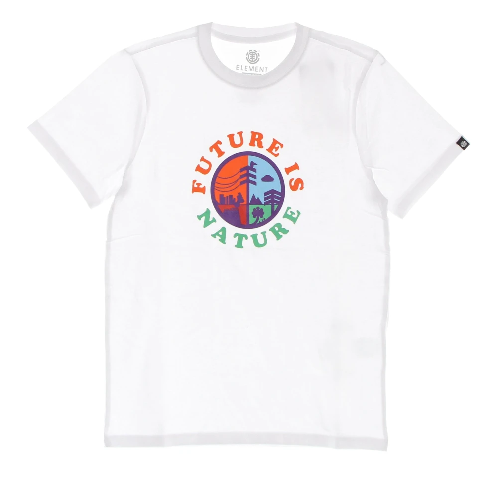 Element Witte Crew Neck T-shirt met Logo White Heren