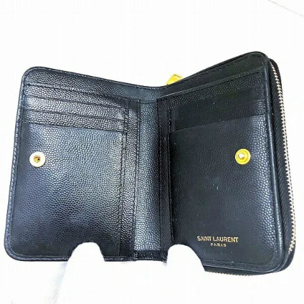 Yves Saint Laurent Vintage Pre-owned Leather wallets Black Dames